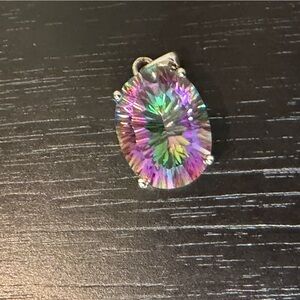 Accessories bundle-J Crew PomPom Beanie Bag Charm  & Mystic Topaz Pendant